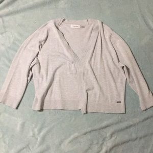 Light Gray Calvin Klein Cropped Cardigan